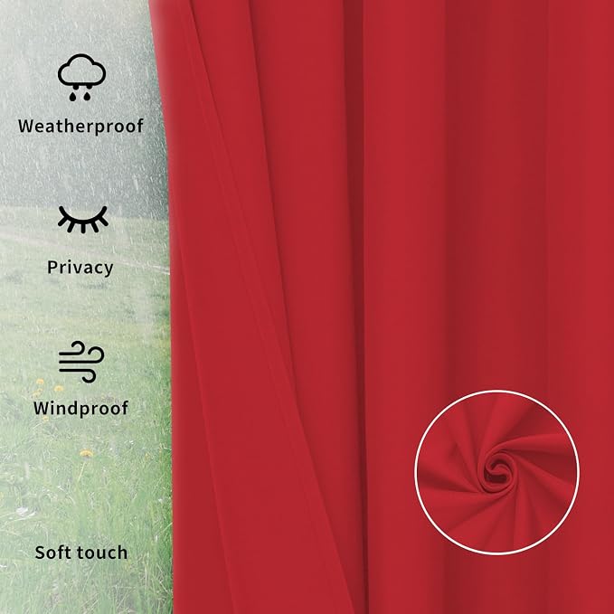 Easy-Going Outdoor Curtains for Patio 1 Panel, 150x84 inch, Weatherproof - Image 6