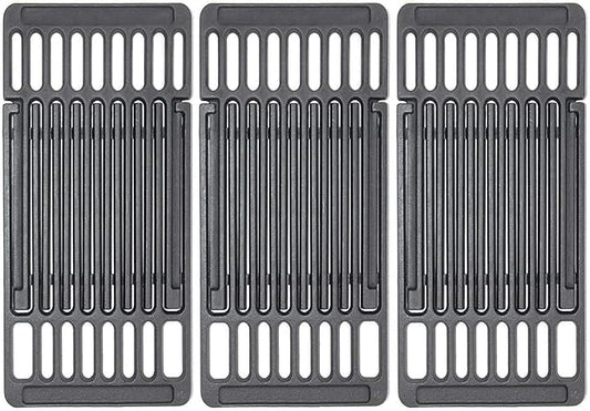 PCBZ0B (3-Pack) 8 inch wide Adjustable Cast Iron Cooking Grate Replacement for BBQ Grills Gas Eletric Grills, Universal Cooking Grids Extend from 14" up to 20" L