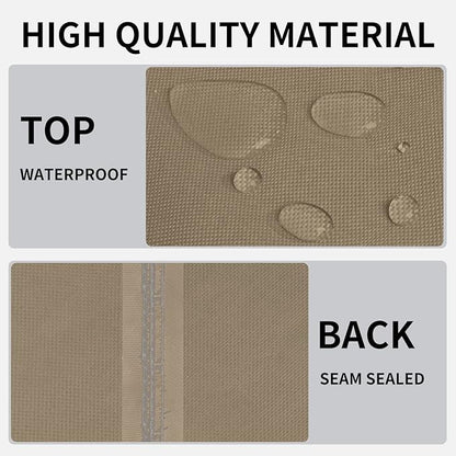 Easy-Going Outdoor Fire Pit Cover Rectangle 44" Lx32 Wx24 H, Durable Outdoor Gas Firepit Cover, Waterproof and Weatherproof Cover for Fire Pit, Camel