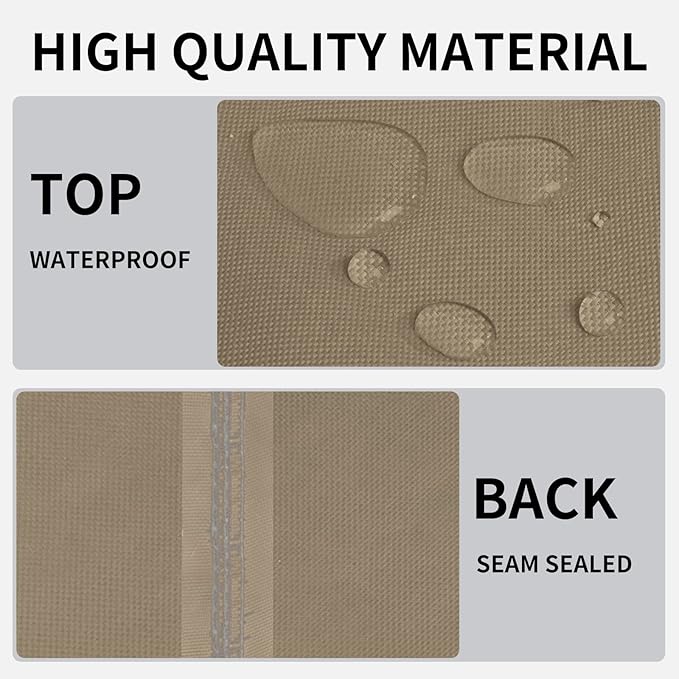 Easy-Going Outdoor Fire Pit Cover Square 44" Lx44 Wx24 H, Durable Outdoor Gas Firepit Cover, Waterproof and Weatherproof Cover for Fire Pit, Camel