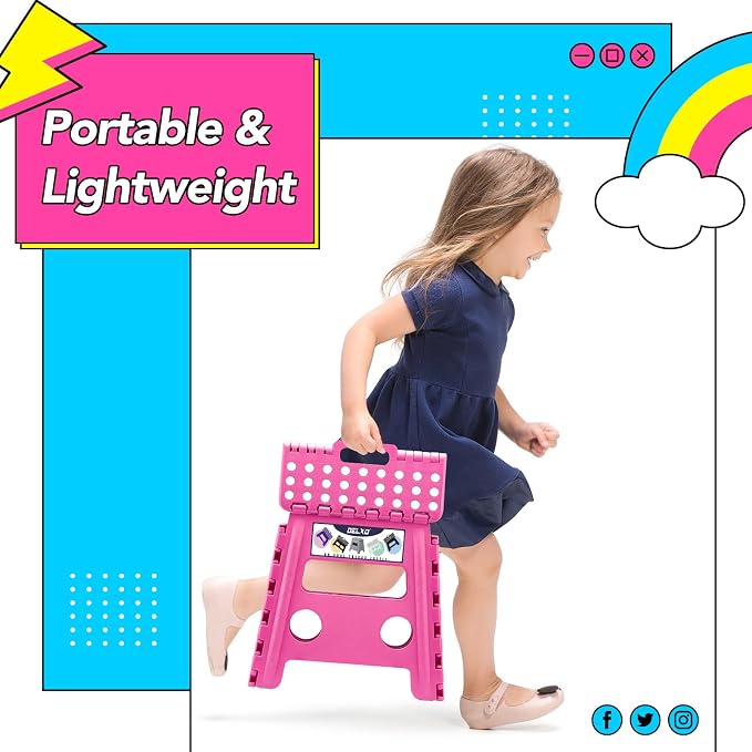 Delxo Folding Step Stool 13 Inch, 300 Lbs Step Stool - Image 3