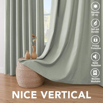 H.VERSAILTEX Blackout Curtains Linen Curtains 120 inches Long 100% Black Out - Image 7