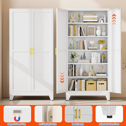 GAIOUS 75'' Tall Metal Garage Storage Cabinet, File Cabinet - Image 7