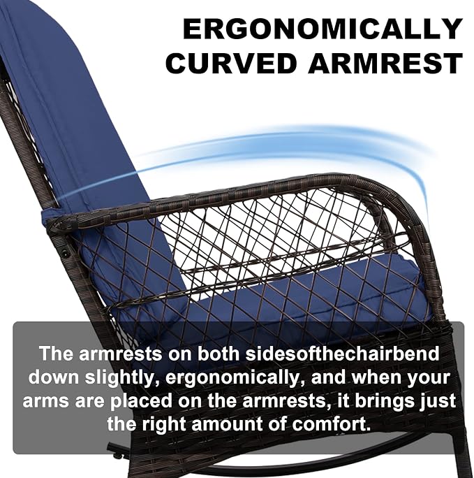 3 pcs Rocking Bistro Set Conversation Chairs - Image 6