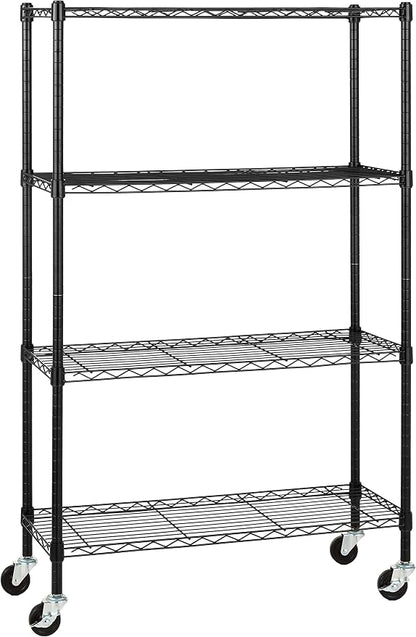 Amazon Basics 4-Shelf Heavy Duty Garage Shelving Storage Unit on 3" Wheel by AmazonBasics