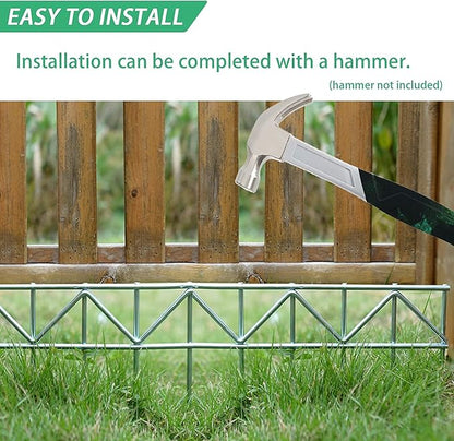 15 Pack 24" L x 15" H Animal Barrier Fence, Underground No Dig Fence Patented Product, 5.5mm Galvanized Stakes with 2 inch Spacing, Anti Digging for Dogs, Total 30Ft(L) X 15in(H) Silver