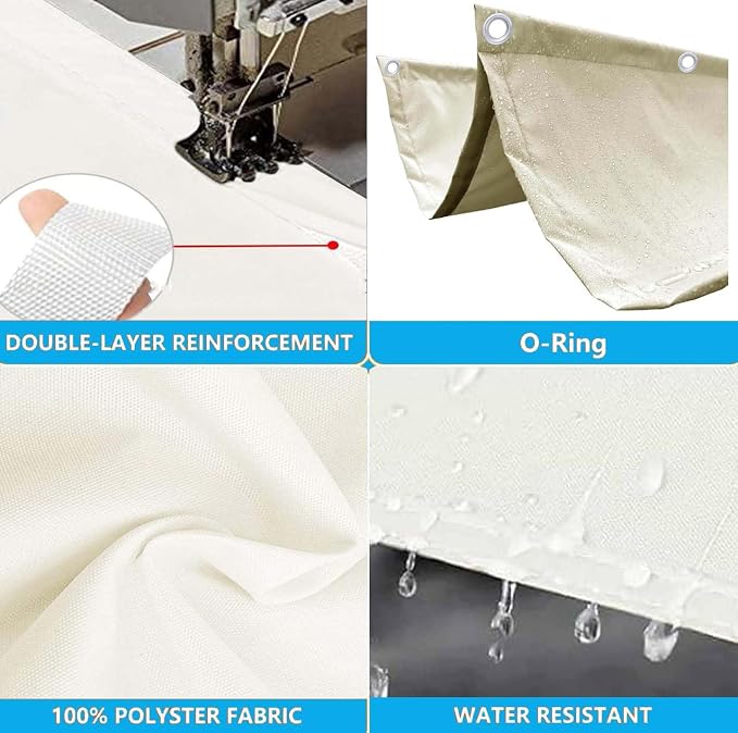 Sun Shade Sail Retractable Wave Waterproof 15' x 17' Shade Cloth Waterproof - Image 3