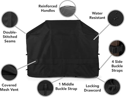 Covermates Grill Cover - Weather Resistant Outdoor Cover, Heavy Duty BBQ Covers for Large Outdoor Kitchen, Ultima 600D Polyester, 80 Inch, Ripstop Black