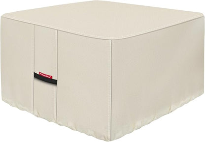 Porch Shield Fire Pit Cover - Waterproof 600D Heavy Duty Fade Resistant Square Patio Fire Pit Table Cover Beige - 28 x 28 inch