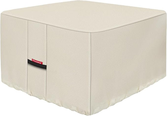 Porch Shield Fire Pit Cover - Waterproof 600D Heavy Duty Fade Resistant Square Patio Fire Pit Table Cover Beige - 32 x 32 inch