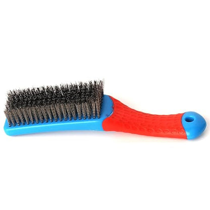 Wire Brushes for Rust Removal - Stainless Steel Wire Metal Brush for Cleaning Concrete, Paint Remover for Concrete & Grill Rust Remover with Ergonomic Handle (15.5x3.5cm)