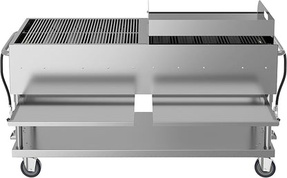 72 in. Commercial Outdoor Propane Gas Grill with 36 in. Griddle in Stainless-Steel, ETL Listed (CGKIT7-G36)