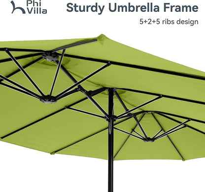 PHI VILLA 15ft Large Outdoor Patio Umbrella - Image 8