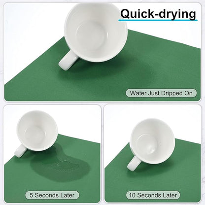 uxcell Silicone Mats for Kitchen Counter, 23.6" x 15.7" Non-Slip Countertop Protector Mat Heat Resistant Coffee Mat Waterproof Table Placemat, Dark Green