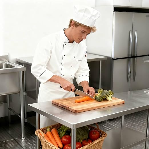 Stainless Steel Work Table 18 x 72 Inch, NSF Commercial Prep Table with Undershelf, Heavy Duty Food Prep Workstation