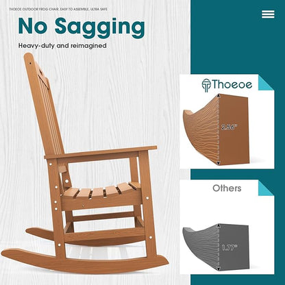 THOEOE Outdoor Rocking Chairs Set of 4, Oversized Patio Rocking Chair | HDPE - Image 6