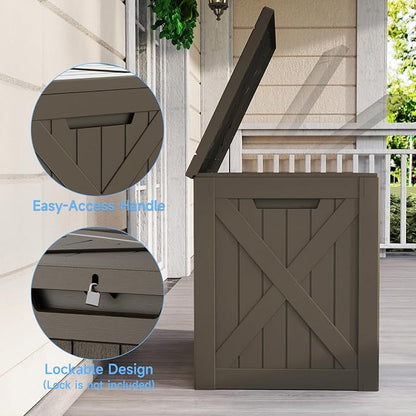 40 Gallon Outdoor Storage Box Waterproof, UV Resistant Resin Deck Box - Image 4