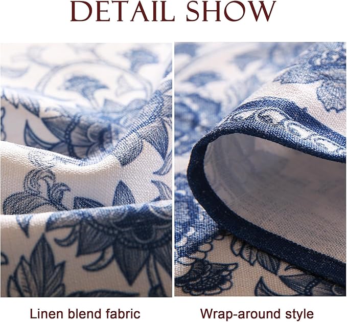patdrea Designer Vintage Blue Rectangle Tablecloth,Linen Anti-Wrinkle Paisley Pattern Farmhouse Table Cloth,Decor Table Cover Cloth for Kitchen Dining,Christmas,Thanksgiving,55"x87"-Lantang a