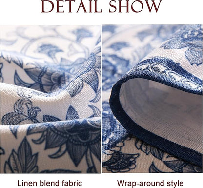 patdrea Designer Vintage Blue Rectangle Tablecloth,Linen Anti-Wrinkle Paisley Pattern Farmhouse Extra Long Table Cloth,Decor Cover for Kitchen Dining,Christmas,Thanksgiving,67"x118"-Lantang a