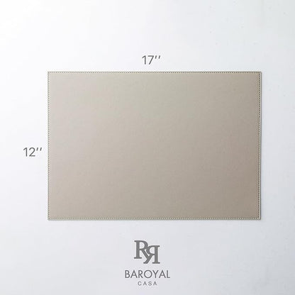 Faux Leather Placemats Set of 12 Vinyl Washable Wipeable Table Mats for Kitchen Dining Table Heat Resistant Waterproof Indoor/Outdoor Placemats Non-Slip Easy Clean Place Mats-Almond Birch