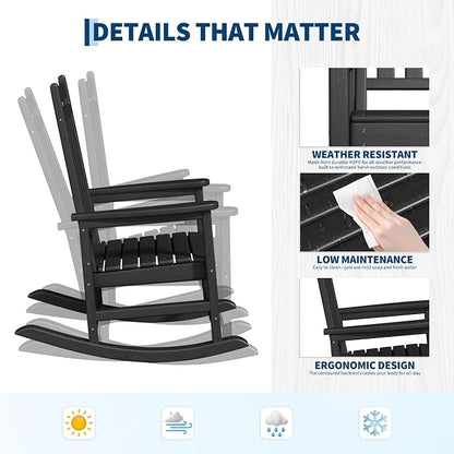 HDPE Rocking Chair Outdoor Set of 4 - Image 5