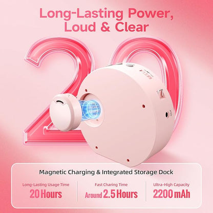 Moman Wireless Voice Amplifier with Lavalier Mic, 20H Battery 164ft Range Sensitive Pickup Noise Reduction PA System Bluetooth Portable Magnetic Charging Dock, Amplifier for Teacher Yoga Tour, Pink