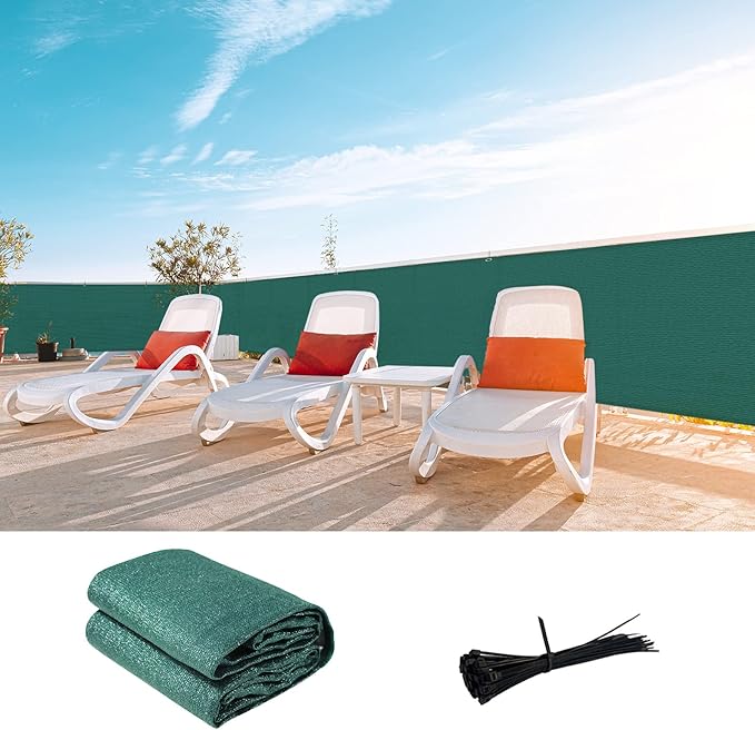 LOVE STORY Custom Size 3'x2' Dark Green Balcony Privacy Screen,UV Block Privacy Fence Screen,90% Shield for Outdoor Pool Garden Apartment Railing