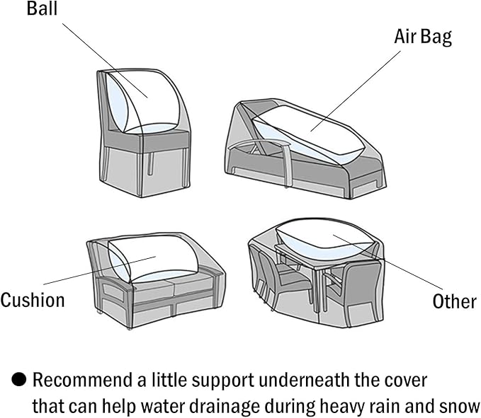 F&J Outdoors Heavy Duty Rip-stop Fabric UV Resistant Waterproof Large Patio Furniture Covers, 126"x83"x27.5"