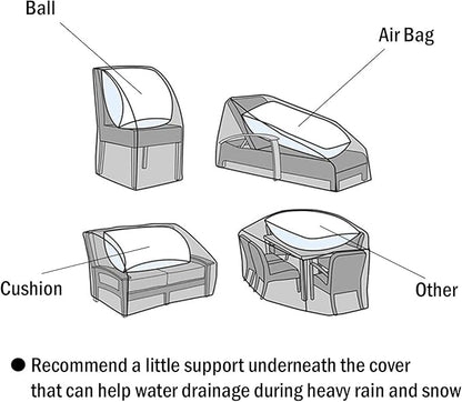 F&J Outdoors Outdoor Patio Furniture Covers, Waterproof UV Resistant Anti-Fading Cover for Large Round Table Chairs Set, Grey, 84" Dia x 27.5" H