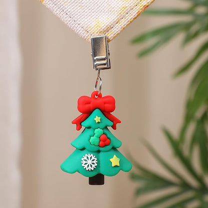 TwoFish Home Set of 4 Xmas Tree Tablecloth Weight Clamps Xmas Tree Style Decoration Tablecloth Weight Clamps Pack of 4