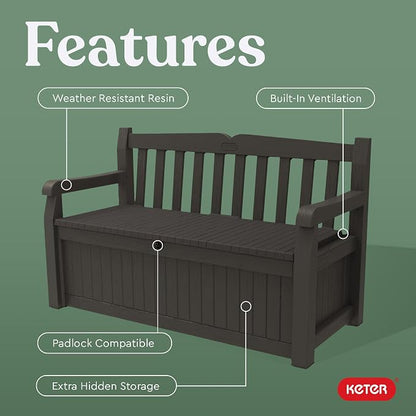Keter Solana 70 Gal Outdoor Storage Bench - Image 6
