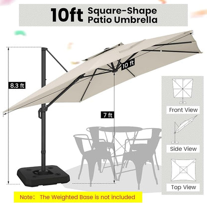 Hoteel Outdoor Patio Umbrella - 10ft Cantilever Umbrella - Image 6