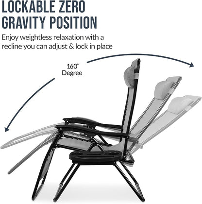 Best Choice Products Set of 2 Extra Wide Adjustable Steel Mesh Zero Gravity - Image 5