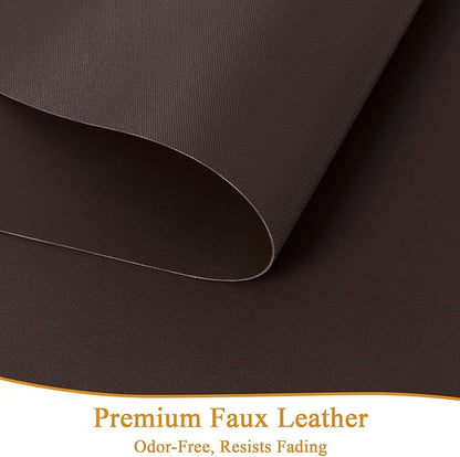 SHACOS Placemats Set of 6 Faux Leather Waterproof Leakproof Wipeable PU Non-Slip Vinyl Place Mats Heat Resistant Table Mats for Kitchen Dining Table Indoor Outdoor, Chocolate Brown