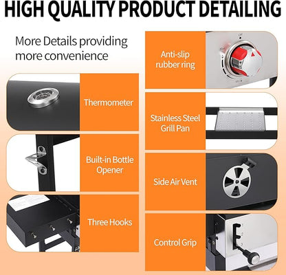 Propane Gas and Charcoal Grill Combo | Griddle Grill with Side Burner | BBQ Grills 2-in-1 | 41,500 BTU Output, 673 SQ IN Cooking Area Perfect for Outdoor Events & Backyard Barbecue