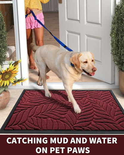 Yimobra 47x32 Large Door Mat Outdoor Indoor, All-Season Waterproof Door Mat Outside Entrance, All-Weather Non-Slip Outside Doormat for Garage Patio Entryway, Red