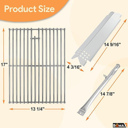 BQMAX Grill Replacement Parts for Nexgrill 5 Burner 720-0888S, Grill Grate, Burner and Heat Plates for Nexgrill Replacement Parts 720-0888S, Grill Parts for Nexgrill 720-0888S Replacement Parts