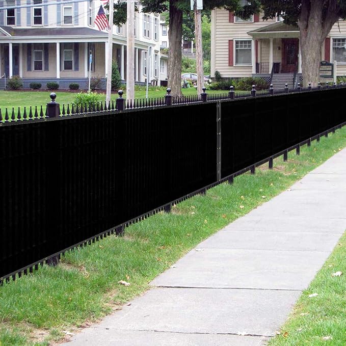 Sunnyglade 4 feet x 50 feet Privacy Screen Fence Heavy Duty Fencing Mesh Shade Net Cover for Wall Garden Yard Backyard (Black, 4 ft X 50 ft)