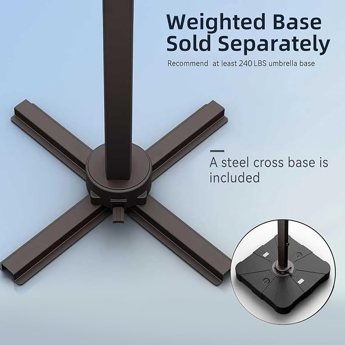 9' X 12' Cantilever Patio Umbrella Double Top Outdoor Umbrellas | Heavy Duty - Image 2
