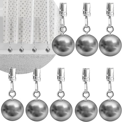 8 Pack Shower Curtain Weights, Prevent Curtain Liner from Blowing Around, Stainless Steel Shower Liner Weights Clip Down Curtain, Garden Flags Tablecloth