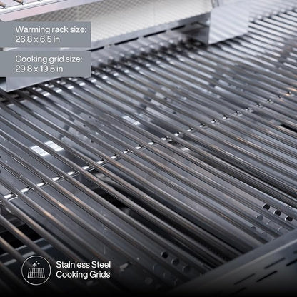 Spire Premium 5 Burner Built In Gas Grill Island Head, Stainless Steel 30 Inch Propane Grill with Rear Burner, 63,000 BTUs, 750 SQ In Racks, Dual Fuel Compatibility - 740-0788P