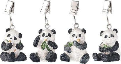 TwoFish Home Set of 4 Panda Resin Tablecloth Weights Clips Panda Handicraft Tablecloth Clamps Pack of 4
