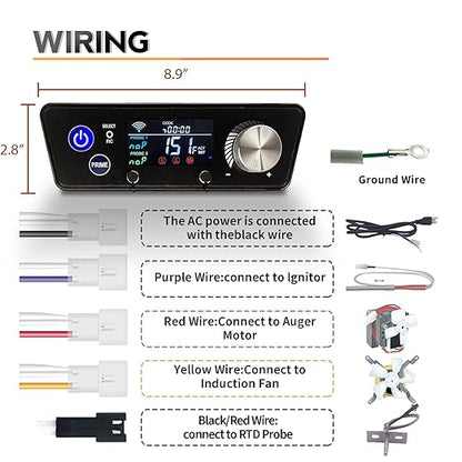 Upgraded Smart WiFi PID Digital Trapezoid Control Board Kit Replacement with APP Control for Pit Boss Vertical Pellet Smokers, Compatible with PBV3P1/PBV4PS1/PBV5P1 Series