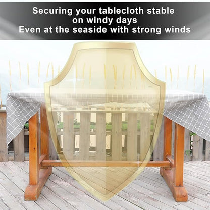 Hidden Strap Tablecloth Clips - Perfect for Picnic Tables and Thick Tables Indoor and Outdoor, Keep Your Tablecloth Secure with Our Invisible Table Cloth Clips!