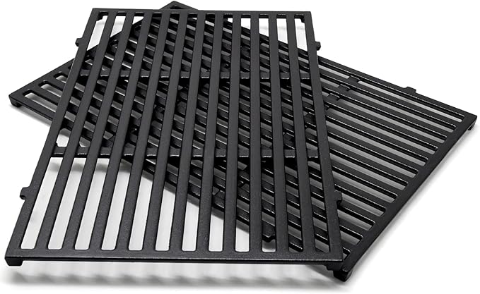 Adviace 17.5 Inch 7638 Cast Iron Grill Grates Replacement for Weber Spirit I & II 300 Series, Spirit E/S-310, E/S-320, E/S-330, Genesis Silver B/C, Spirit 700, Genesis Gold B/C, Genesis Platinum B/C.