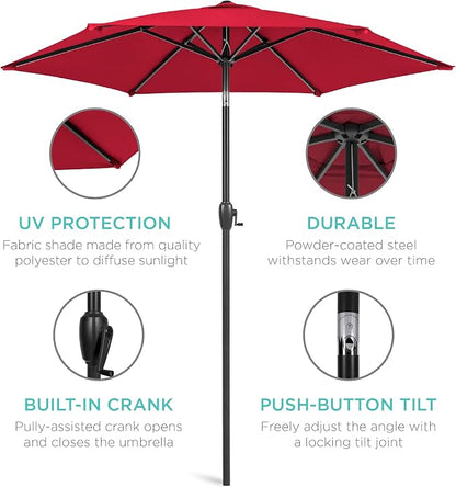 Best Choice Products 7.5ft Heavy-Duty Round Outdoor Market Table Patio Umbrella - Image 5