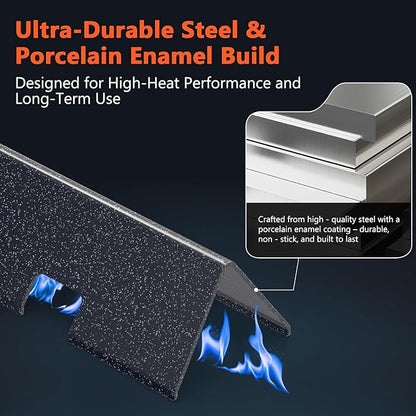 QuliMetal 7735 15.3" Flavorizer Bars for Weber Spirit E210, E220, S210, S215, Spirit 200 & GS4 Spirit II E210, Spirit II E220 with Front Control, 16GA Porcelain Steel Grill Heat Plates