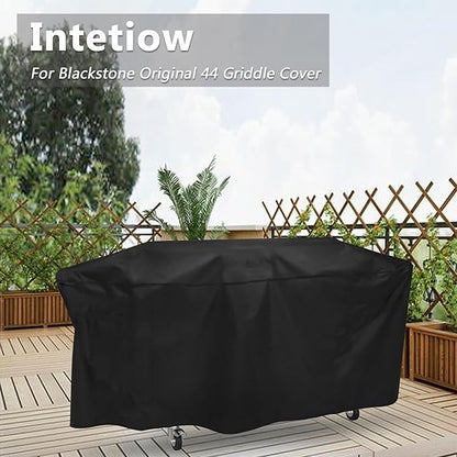Grill Cover for Blackstone 5 Burner Griddle, for Black Stone Bronco 5-Burner 44 Inch Omnivore Propane Griddle, 600D Heavy Duty Waterproof Flat top Gas Grill BBQ Cover, Black