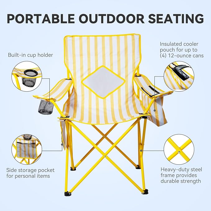 Nazhura 4 Pack Outdoor Camping Chairs Folding/Foldable/Portable - Image 4