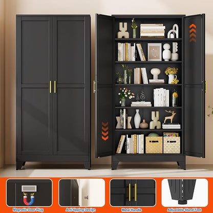 GAIOUS 75'' Tall Metal Garage Storage Cabinet, File Cabinet - Image 7